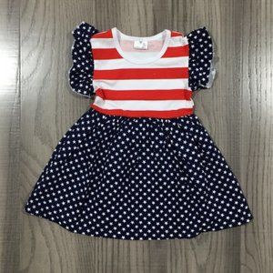 American Flag Girls Patriotic 4th of July Dress